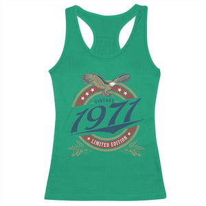 55th Birthday Beer Lover Vintage 1971 Limited Edition Racerback Tank Top Bald Eagle TS11 Irish Green Print Your Wear