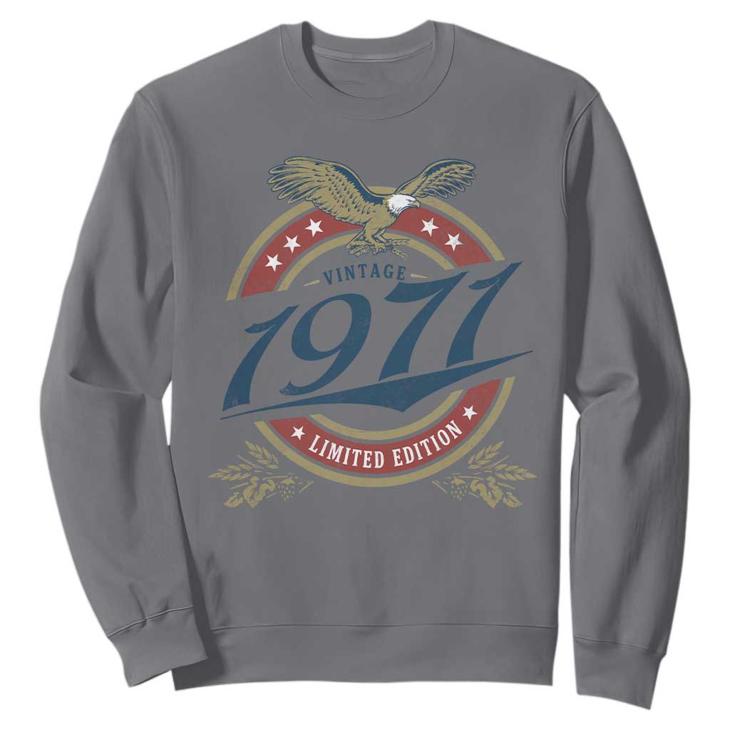 55th Birthday Beer Lover Vintage 1971 Limited Edition Sweatshirt Bald Eagle TS11 Charcoal Print Your Wear
