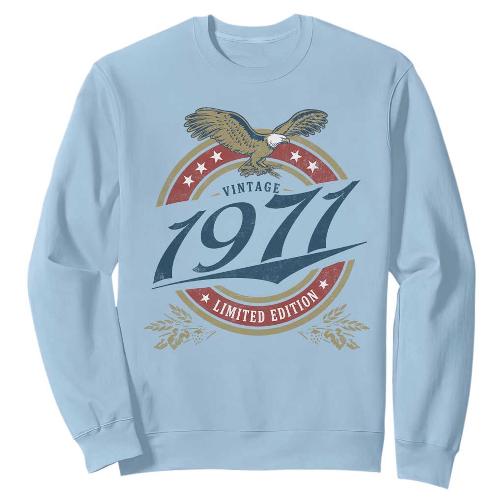 55th Birthday Beer Lover Vintage 1971 Limited Edition Sweatshirt Bald Eagle TS11 Light Blue Print Your Wear
