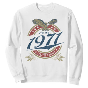 55th Birthday Beer Lover Vintage 1971 Limited Edition Sweatshirt Bald Eagle TS11 White Print Your Wear