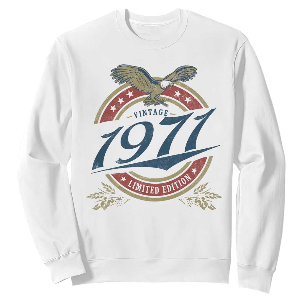 55th Birthday Beer Lover Vintage 1971 Limited Edition Sweatshirt Bald Eagle TS11 White Print Your Wear