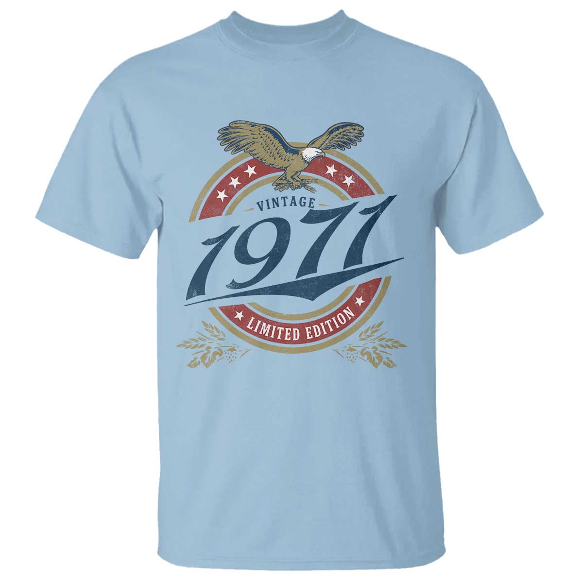 55th Birthday Beer Lover Vintage 1971 Limited Edition T Shirt Bald Eagle TS11 Light Blue Print Your Wear