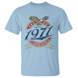 55th Birthday Beer Lover Vintage 1971 Limited Edition T Shirt Bald Eagle TS11 Light Blue Print Your Wear