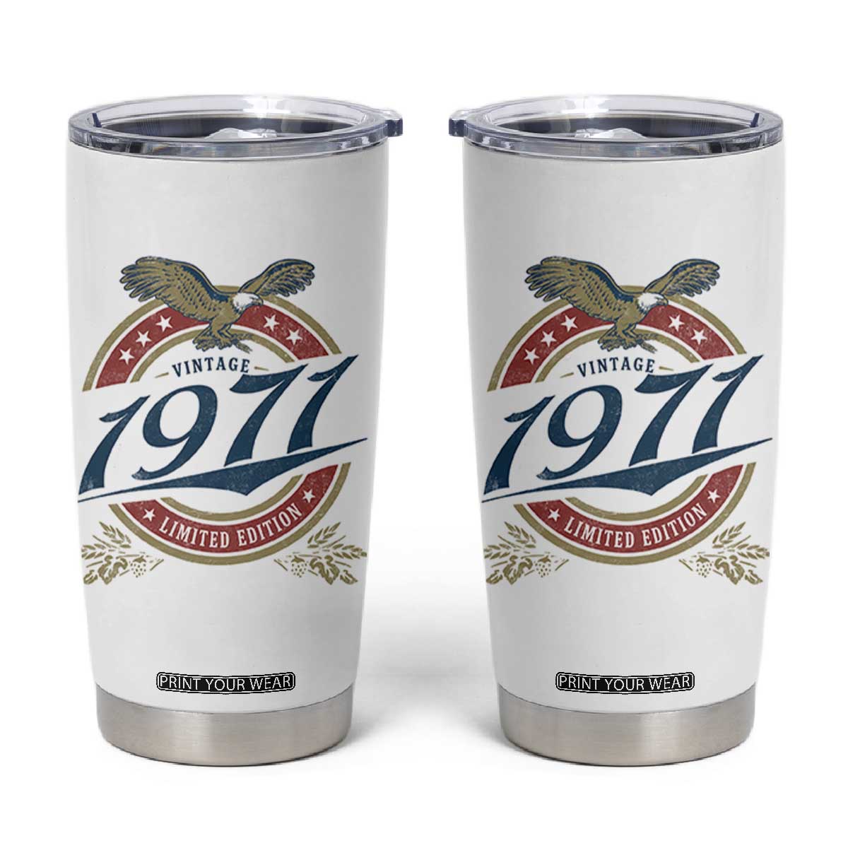 55th Birthday Beer Lover Vintage 1971 Limited Edition Tumbler Cup Bald Eagle TS11 White Print Your Wear