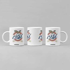 45th Birthday Beer Lover Vintage 1981 Limited Edition Coffee Mug Bald Eagle TS11 Print Your Wear