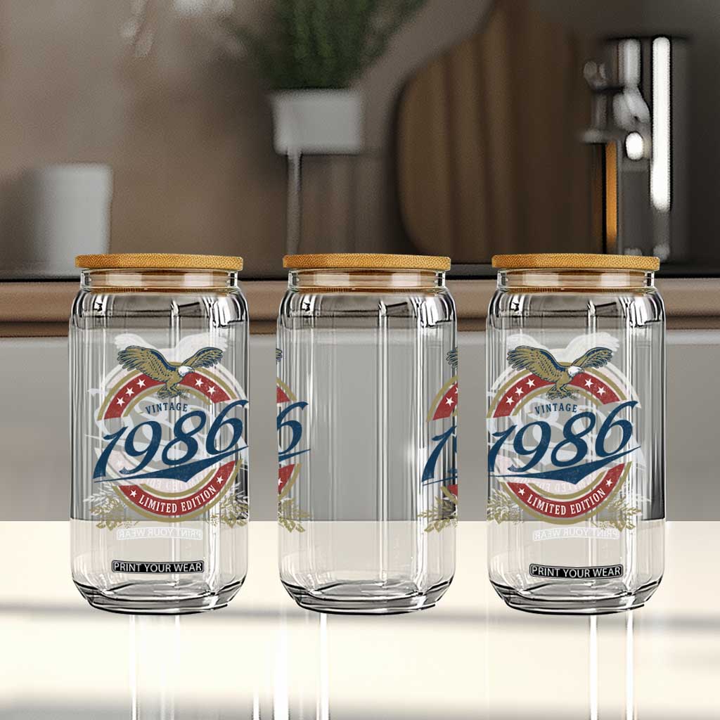 40th Birthday Beer Lover Vintage 1986 Limited Edition Glass Can Bald Eagle TS11 Print Your Wear