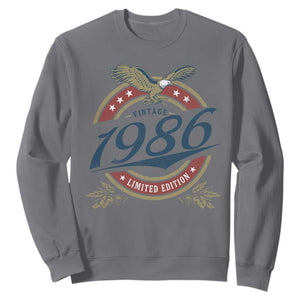 40th Birthday Beer Lover Vintage 1986 Limited Edition Sweatshirt Bald Eagle TS11 Charcoal Print Your Wear