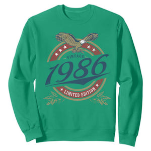 40th Birthday Beer Lover Vintage 1986 Limited Edition Sweatshirt Bald Eagle TS11 Irish Green Print Your Wear