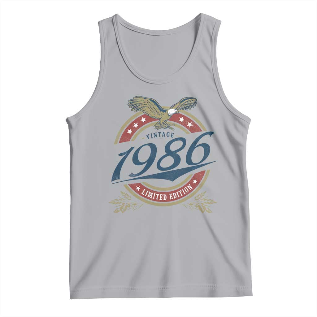 40th Birthday Beer Lover Vintage 1986 Limited Edition Tank Top Bald Eagle TS11 Athletic Heather Print Your Wear