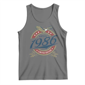 40th Birthday Beer Lover Vintage 1986 Limited Edition Tank Top Bald Eagle TS11 Black Heather Print Your Wear