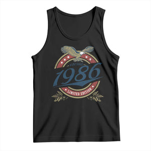 40th Birthday Beer Lover Vintage 1986 Limited Edition Tank Top Bald Eagle TS11 Black Print Your Wear