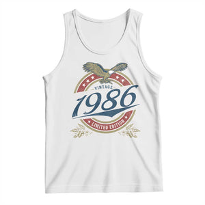 40th Birthday Beer Lover Vintage 1986 Limited Edition Tank Top Bald Eagle TS11 White Print Your Wear