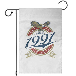 35th Birthday Beer Lover Vintage 1991 Limited Edition Garden Flag Bald Eagle TS11 White Print Your Wear