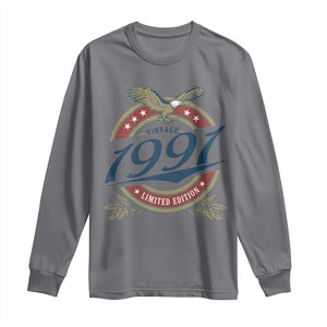 35th Birthday Beer Lover Vintage 1991 Limited Edition Long Sleeve Shirt Bald Eagle TS11 Charcoal Print Your Wear