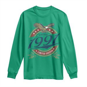 35th Birthday Beer Lover Vintage 1991 Limited Edition Long Sleeve Shirt Bald Eagle TS11 Irish Green Print Your Wear