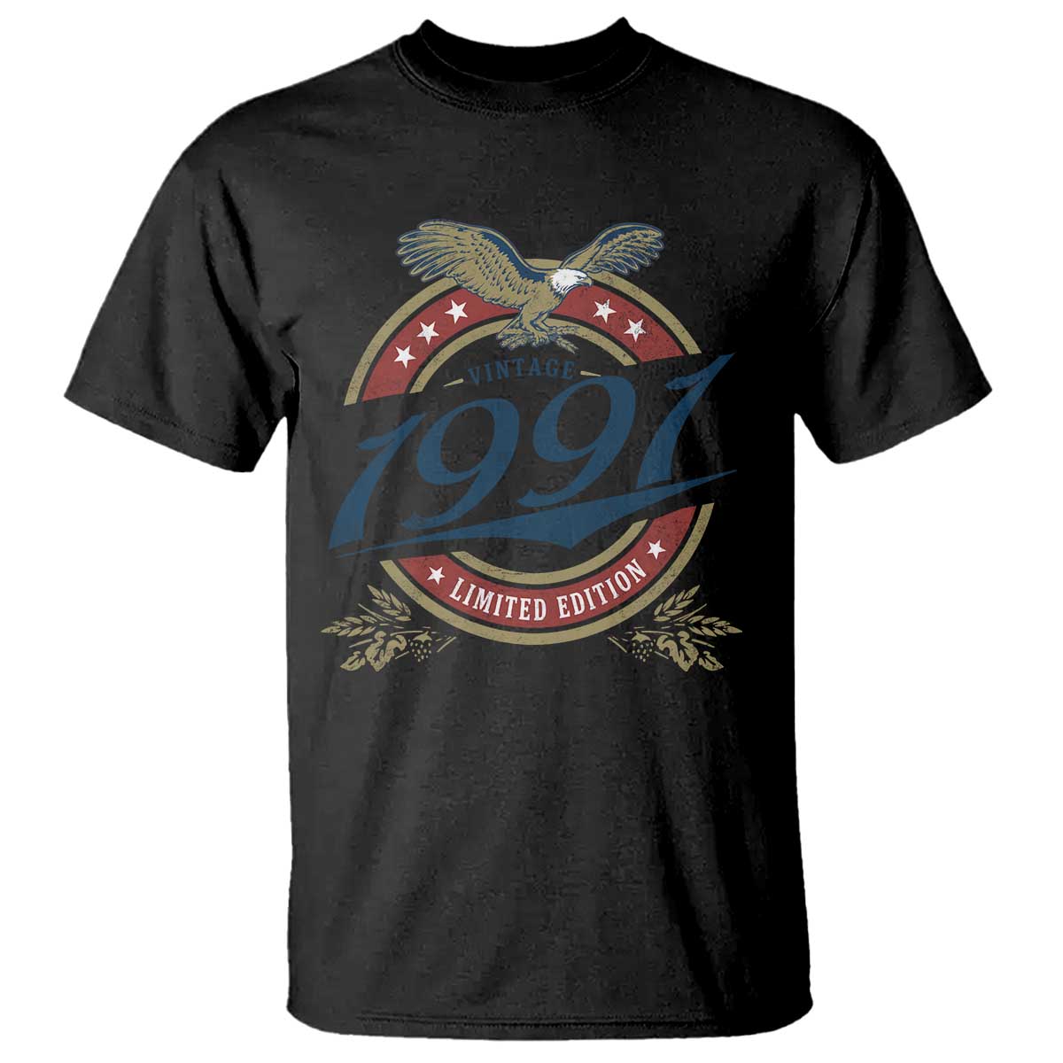 35th Birthday Beer Lover Vintage 1991 Limited Edition T Shirt Bald Eagle TS11 Black Print Your Wear