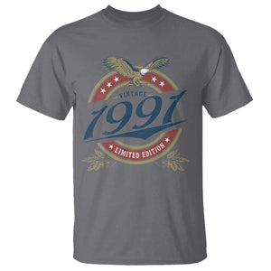 35th Birthday Beer Lover Vintage 1991 Limited Edition T Shirt Bald Eagle TS11 Charcoal Print Your Wear
