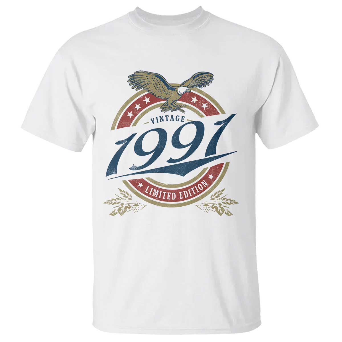 35th Birthday Beer Lover Vintage 1991 Limited Edition T Shirt Bald Eagle TS11 White Print Your Wear