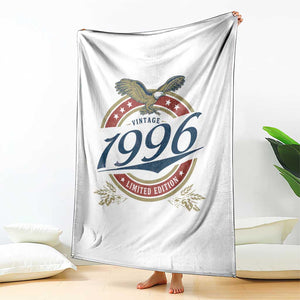 30th Birthday Beer Lover Vintage 1996 Limited Edition Throw Blanket Bald Eagle TS11 Print Your Wear