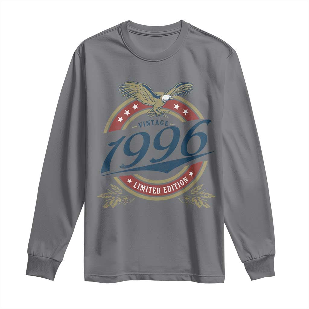 30th Birthday Beer Lover Vintage 1996 Limited Edition Long Sleeve Shirt Bald Eagle TS11 Charcoal Print Your Wear