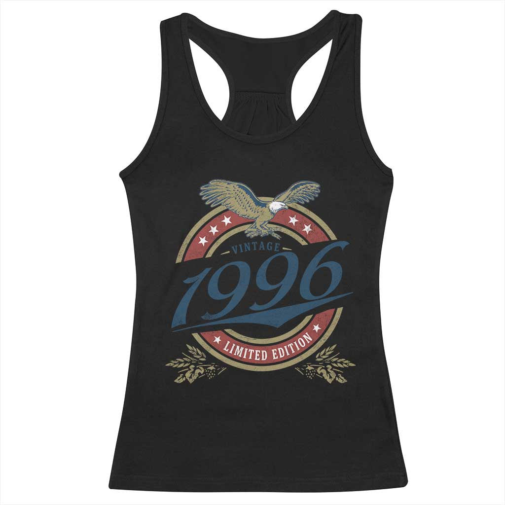 30th Birthday Beer Lover Vintage 1996 Limited Edition Racerback Tank Top Bald Eagle TS11 Black Print Your Wear