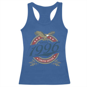 30th Birthday Beer Lover Vintage 1996 Limited Edition Racerback Tank Top Bald Eagle TS11 Royal Blue Print Your Wear