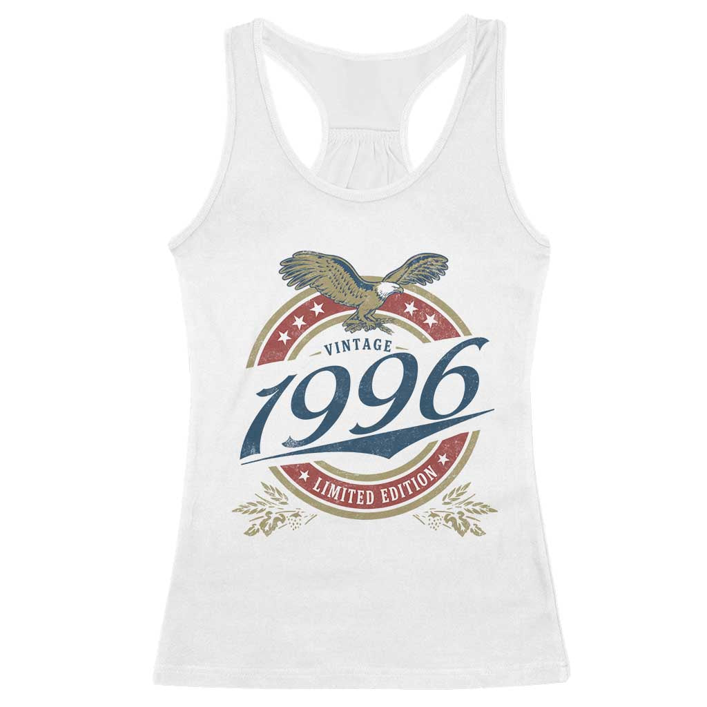 30th Birthday Beer Lover Vintage 1996 Limited Edition Racerback Tank Top Bald Eagle TS11 White Print Your Wear