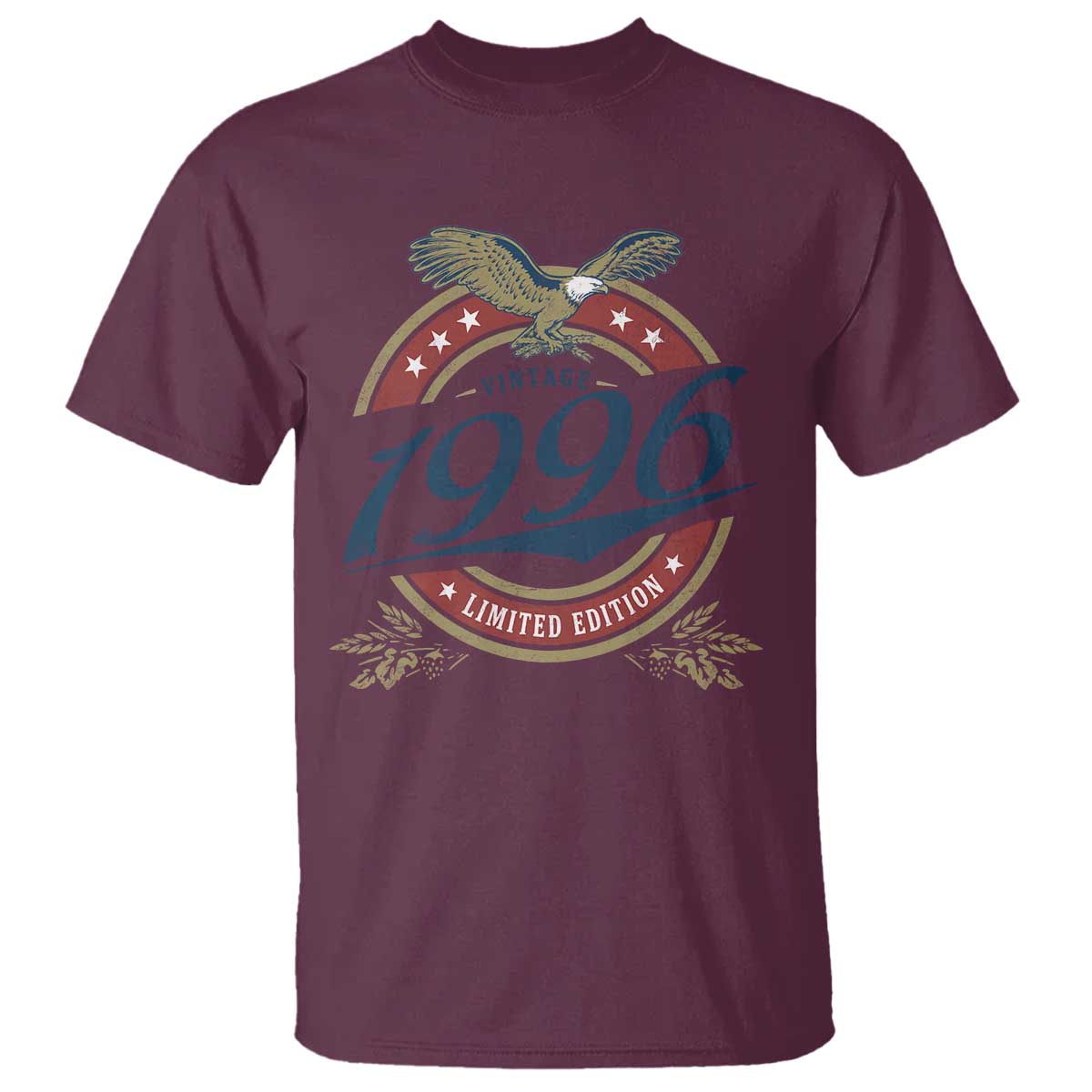 30th Birthday Beer Lover Vintage 1996 Limited Edition T Shirt Bald Eagle TS11 Maroon Print Your Wear