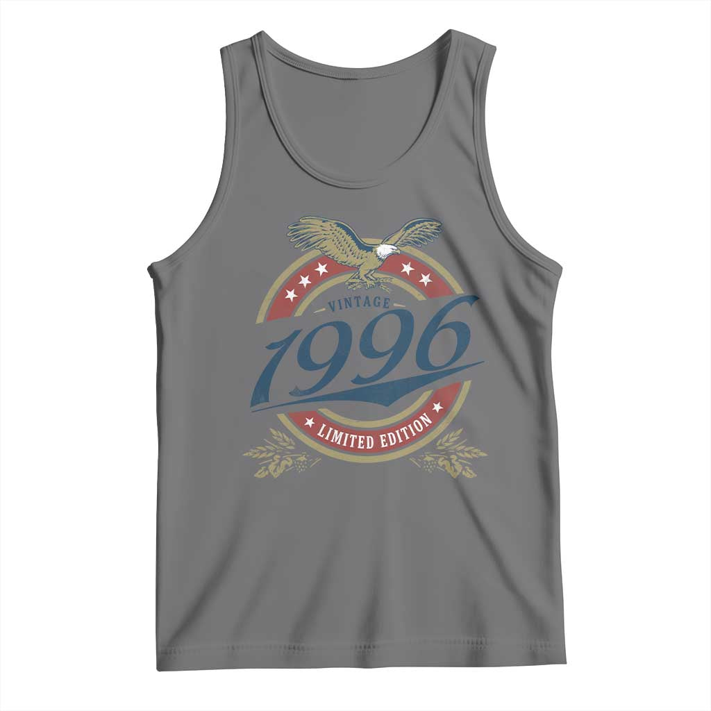 30th Birthday Beer Lover Vintage 1996 Limited Edition Tank Top Bald Eagle TS11 Black Heather Print Your Wear