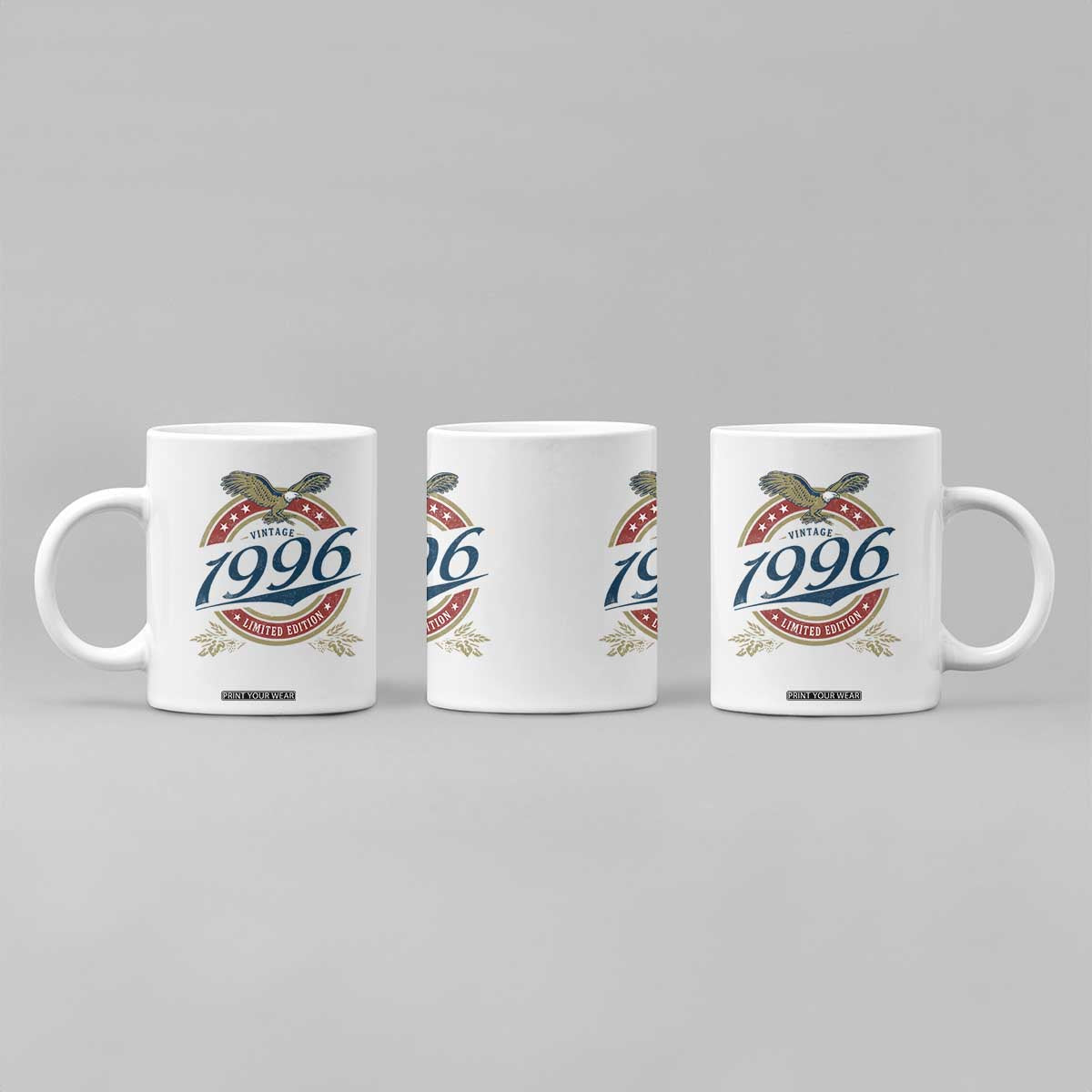 30th Birthday Beer Lover Vintage 1996 Limited Edition Coffee Mug Bald Eagle TS11 Print Your Wear