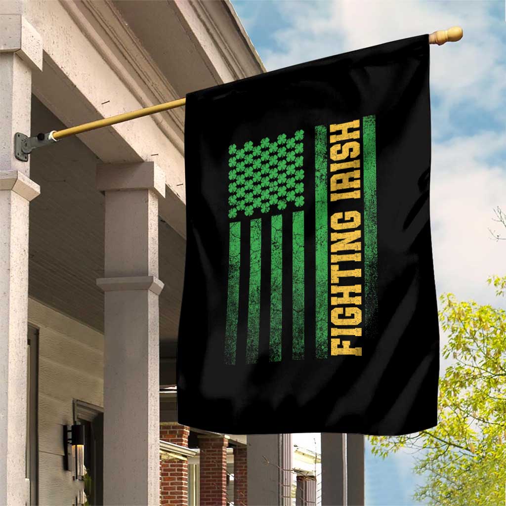 Vintage Fighting Irish Shamrock American Flag Garden Flag TS11 Print Your Wear