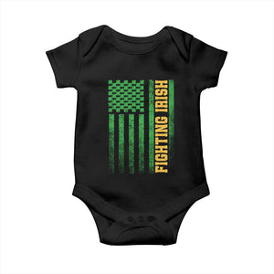 Vintage Fighting Irish Shamrock American Flag Baby Onesie TS11 Black Print Your Wear