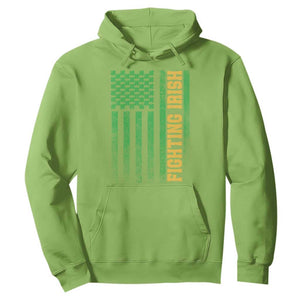 Vintage Fighting Irish Shamrock American Flag Hoodie TS11 Lime Print Your Wear