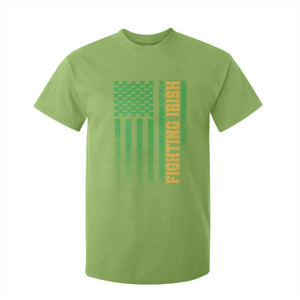 Vintage Fighting Irish Shamrock American Flag T Shirt For Kid TS11 Lime Print Your Wear