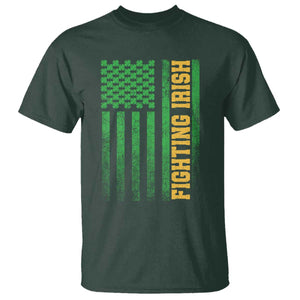 Vintage Fighting Irish Shamrock American Flag T Shirt TS11 Dark Forest Green Print Your Wear