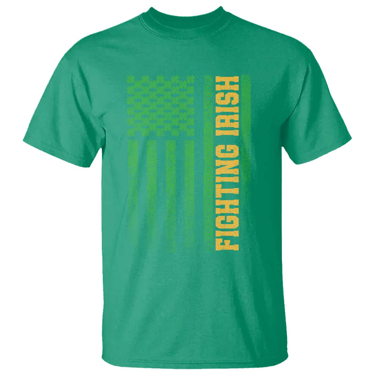 Vintage Fighting Irish Shamrock American Flag T Shirt TS11 Irish Green Print Your Wear