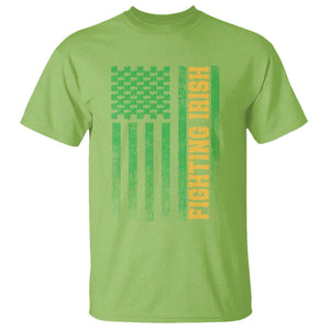 Vintage Fighting Irish Shamrock American Flag T Shirt TS11 Lime Print Your Wear