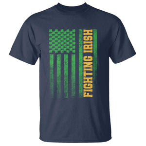 Vintage Fighting Irish Shamrock American Flag T Shirt TS11 Navy Print Your Wear