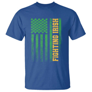 Vintage Fighting Irish Shamrock American Flag T Shirt TS11 Royal Blue Print Your Wear