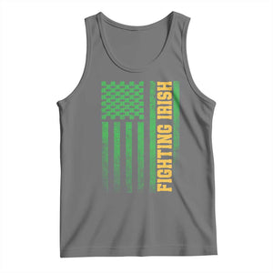 Vintage Fighting Irish Shamrock American Flag Tank Top TS11 Black Heather Print Your Wear