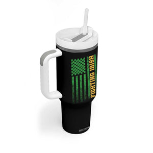 Vintage Fighting Irish Shamrock American Flag Tumbler With Handle TS11 Print Your Wear