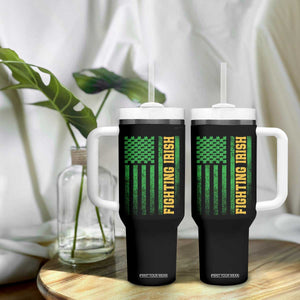 Vintage Fighting Irish Shamrock American Flag Tumbler With Handle TS11 Print Your Wear