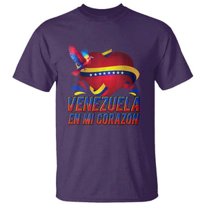 Venezuelan Pride T Shirt Venezuela En Mi Corazon Heart Flag Bird TS11 Purple Print Your Wear