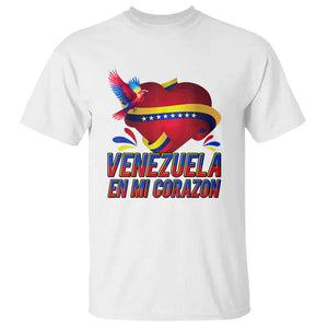 Venezuelan Pride T Shirt Venezuela En Mi Corazon Heart Flag Bird TS11 White Print Your Wear