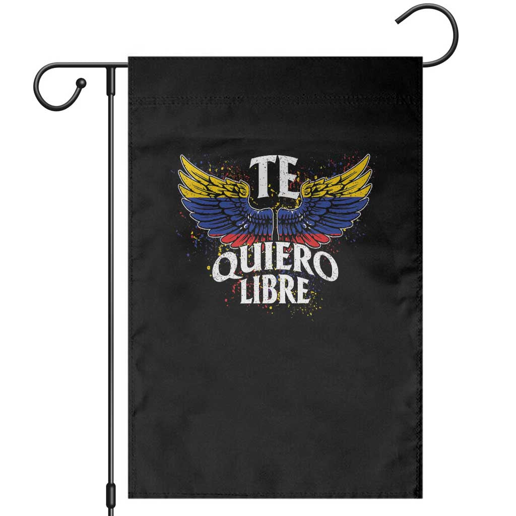 Venezuelan Pride Garden Flag Te Quiero Libre Venezuela Flag Wings TS11 Black Print Your Wear