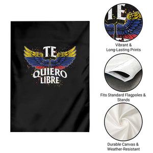 Venezuelan Pride Garden Flag Te Quiero Libre Venezuela Flag Wings TS11 Print Your Wear