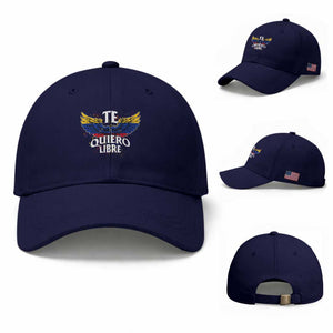 Venezuelan Pride Baseball Cap Te Quiero Libre Venezuela Flag Wings TS11 Baseball Cap Universal Fit Dark Blue Print Your Wear