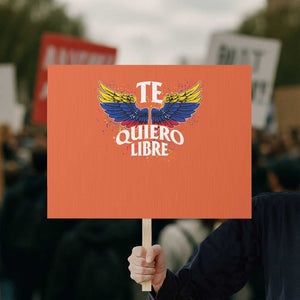 Venezuelan Pride Protest Sign Te Quiero Libre Venezuela Flag Wings TS11 Horizontal 18" × 24" Orange Print Your Wear