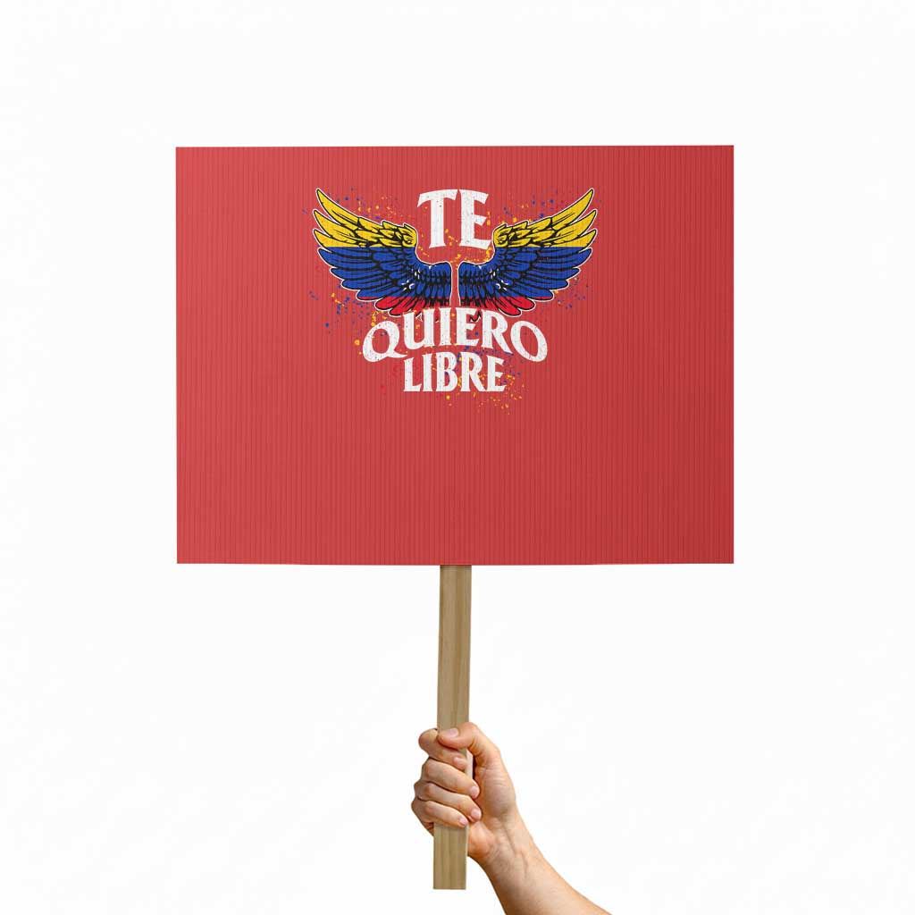 Venezuelan Pride Protest Sign Te Quiero Libre Venezuela Flag Wings TS11 Horizontal 18