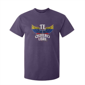 Venezuelan Pride T Shirt For Kid Te Quiero Libre Venezuela Flag Wings TS11 Purple Print Your Wear